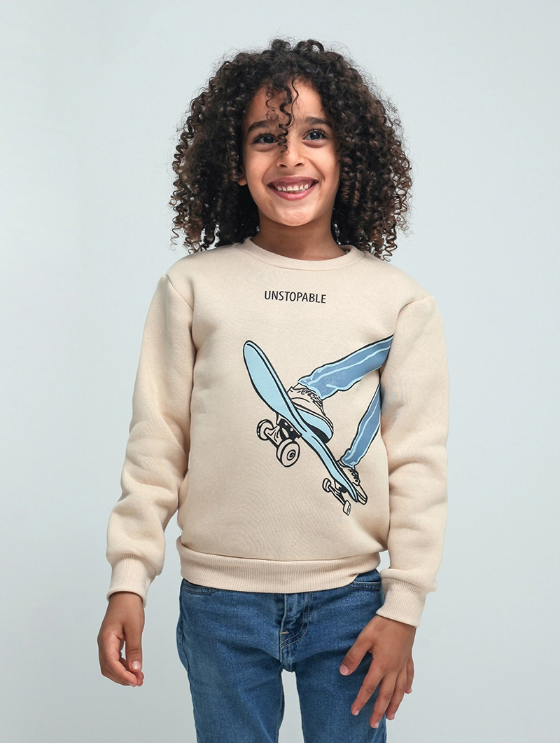 Sweat à capuche grand motif graphique garçon